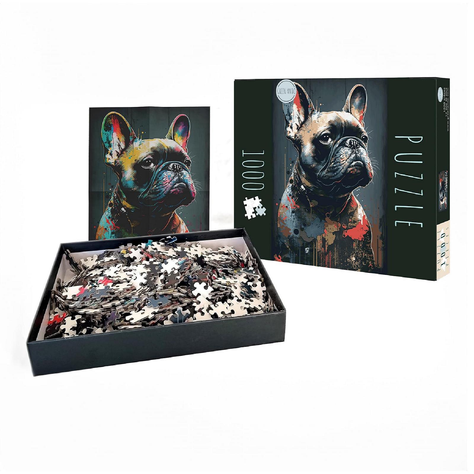 Пазл GreenAnoo Animal French Bulldog 1000 элементов 50х75 см 2 мм, фото №4