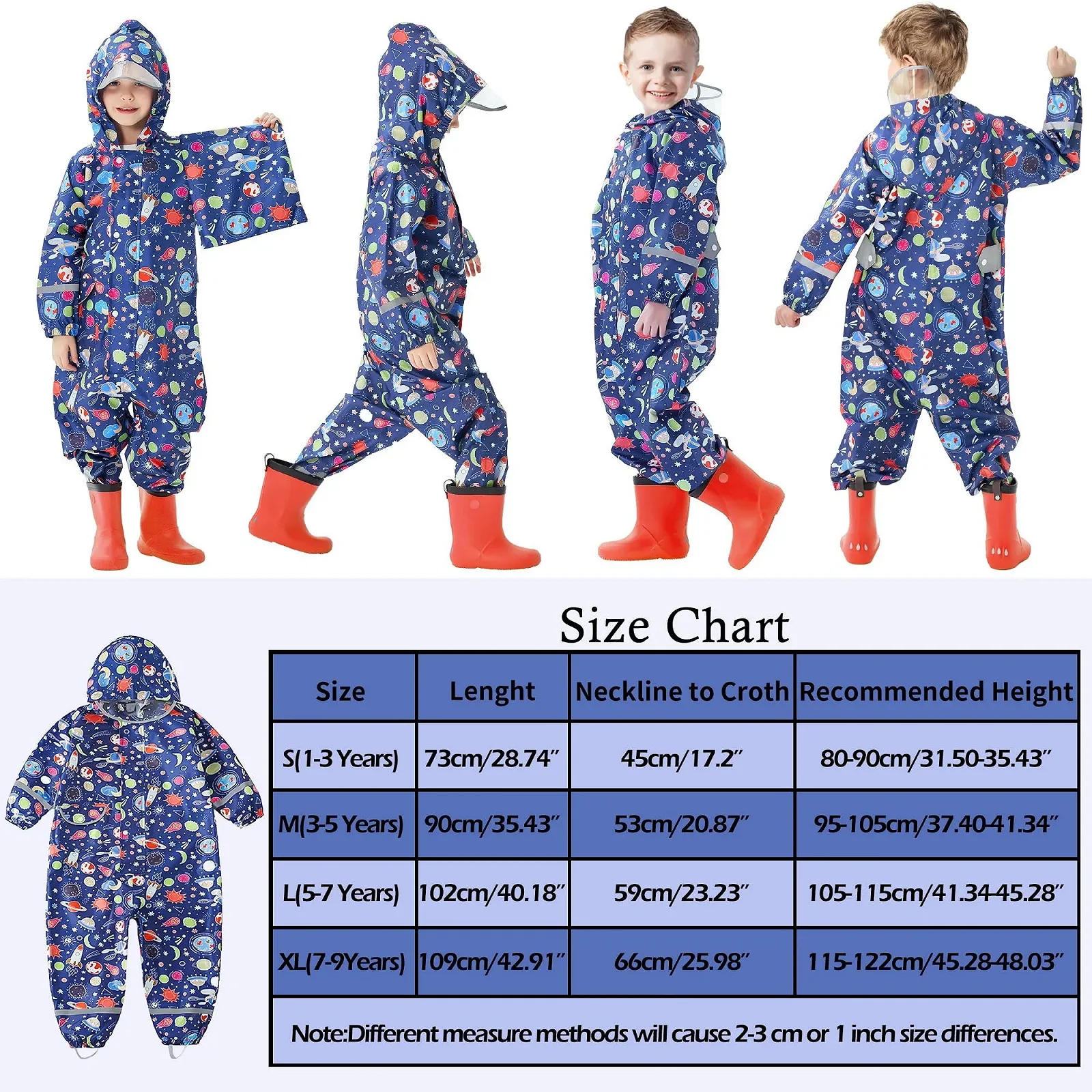 Дитячий дощовик FILOWA, дихаючий брудозахисний водонепроникний дощовий костюм з капюшоном, фото №6