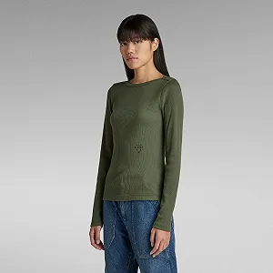 Жіночий топ G-Star RAW Slim Rib Boatneck Top - S ціна на synthetic.ua - Фото 1 Жіночий топ G-Star RAW Slim Rib Boatneck Top - S synthetic.ua - Фото 1