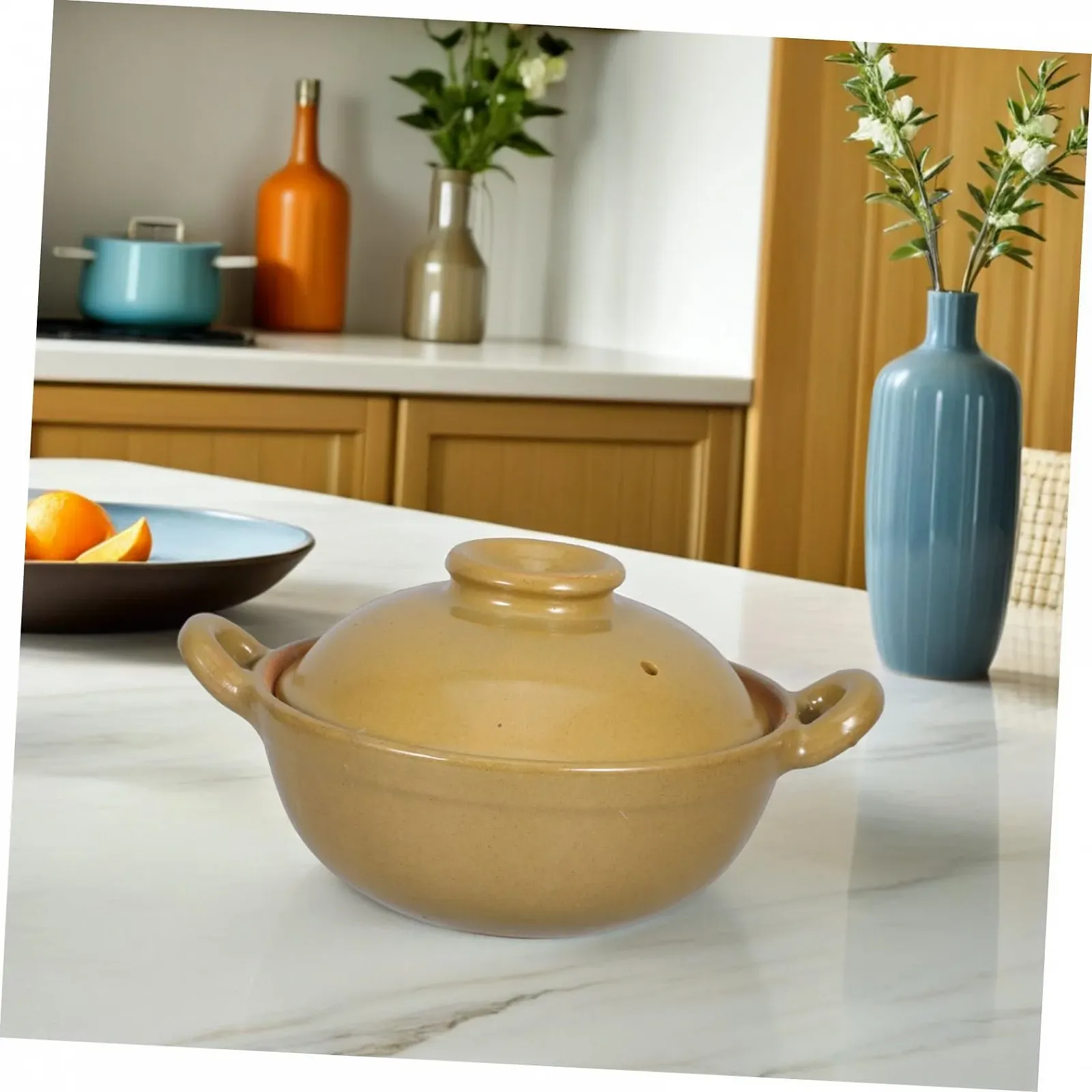 Глиняный горшок GLEAVI С двойными ручками традиционный антипригарный для риса и супа, фото №9
