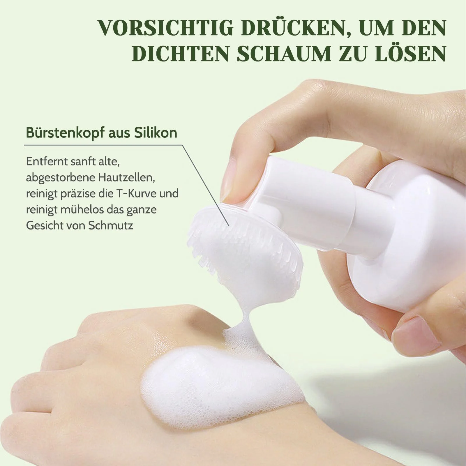 Пінка для вмивання Рисова з силіконовою щіточкою для очищення, для глибокого очищення пір, з амінокислотами для чутливої шкіри та схильної до акне (алое вера), фото №5 Пінка для вмивання Рисова з силіконовою щіточкою для очищення, для глибокого очищення пір, з амінокислотами для чутливої шкіри та схильної до акне (алое вера), фото №5