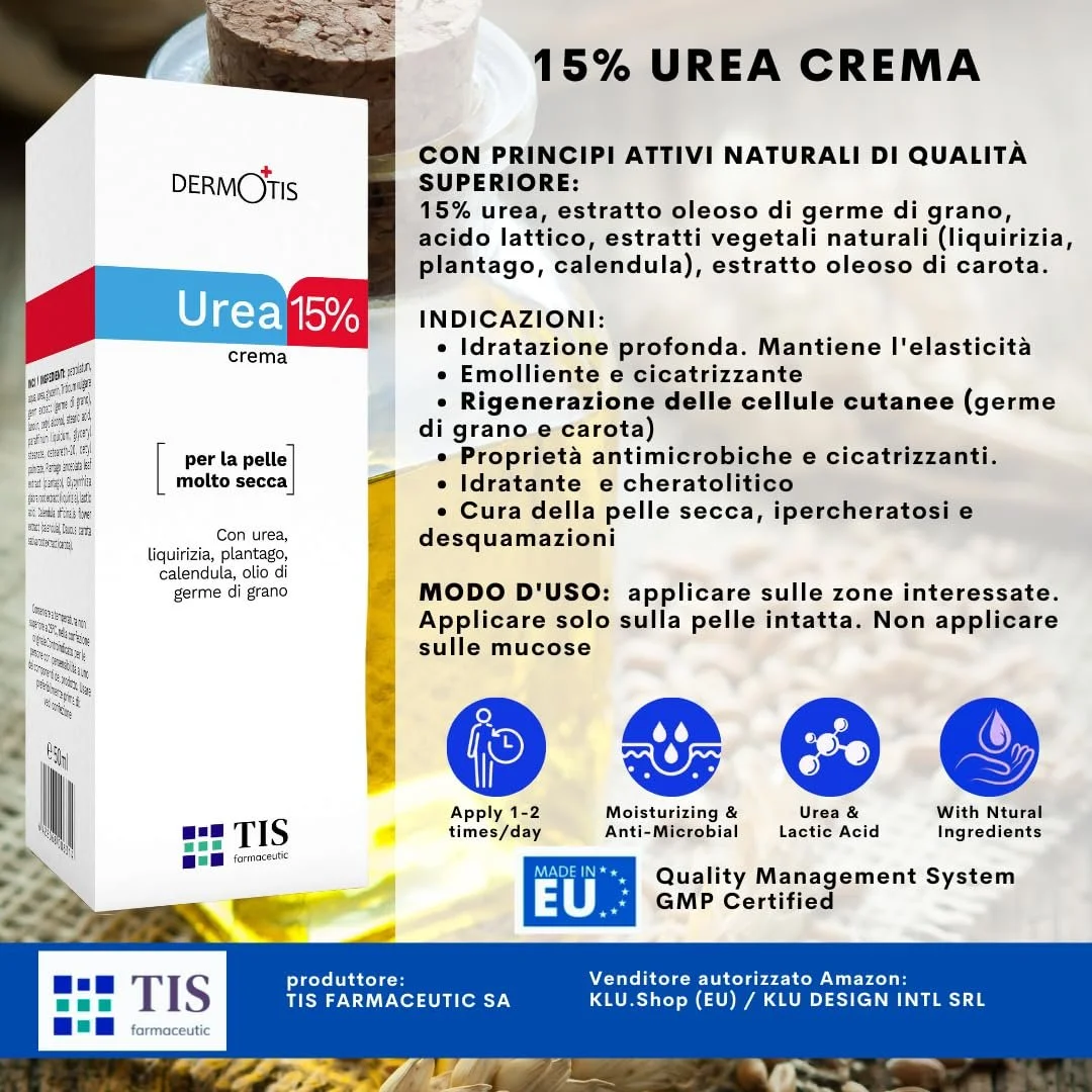 Крем для ног TIS Urea 15% с молочной кислотой AHA и зародышами пшеницы, фото №2