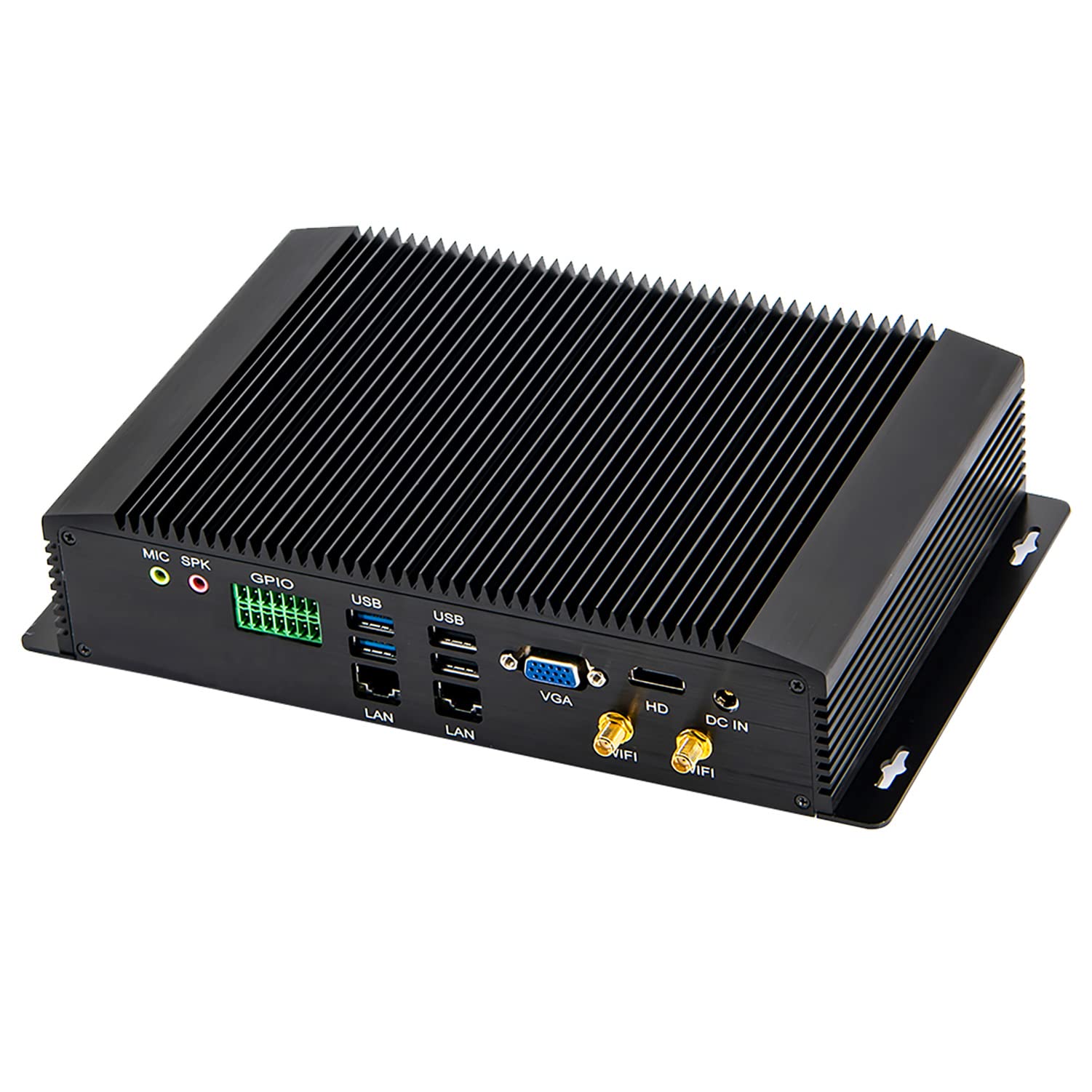 Міні-комп'ютер HUNSN IM06 I3 7020U 8G RAM 128G SSD 1TB HDD безвентиляторний 2 x LAN 6 x COM, фото №3