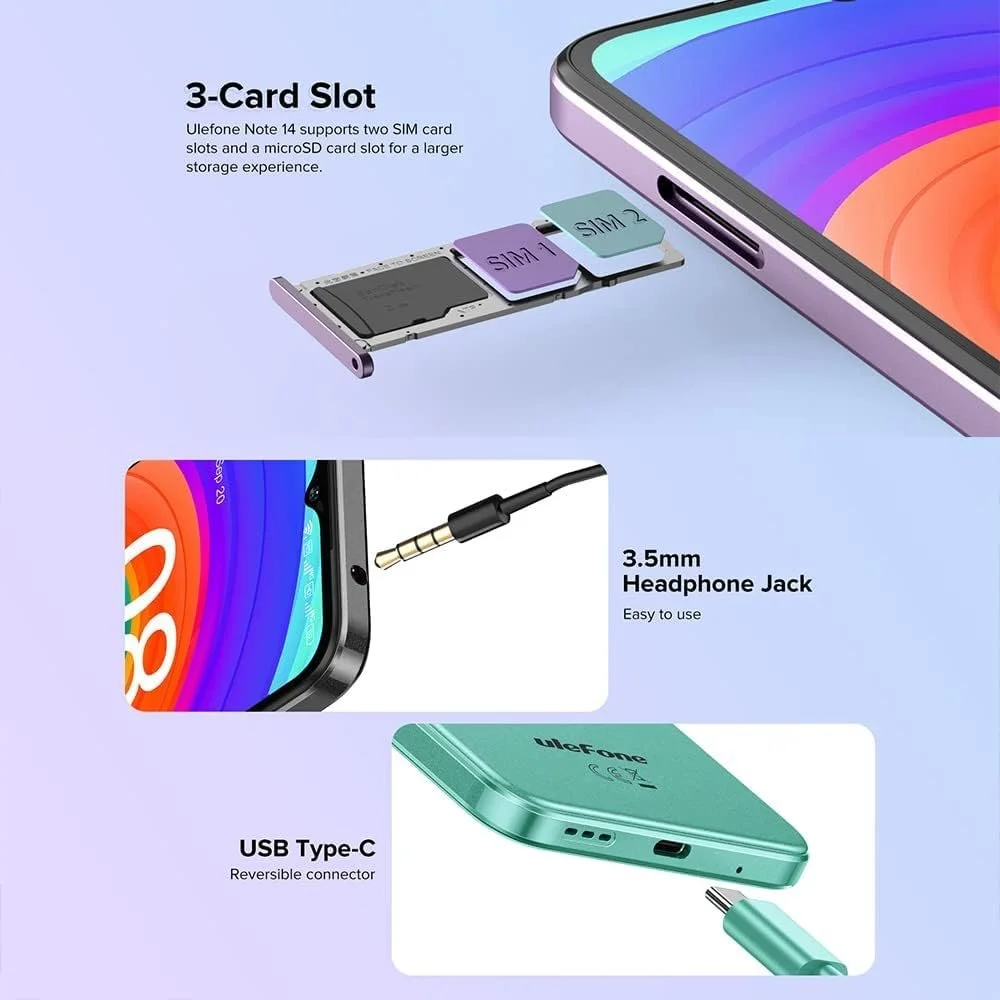 Смартфон Ulefone Note 14 3GB/16GB Черный, фото №4 Смартфон Ulefone Note 14 3GB/16GB Черный, фото №4