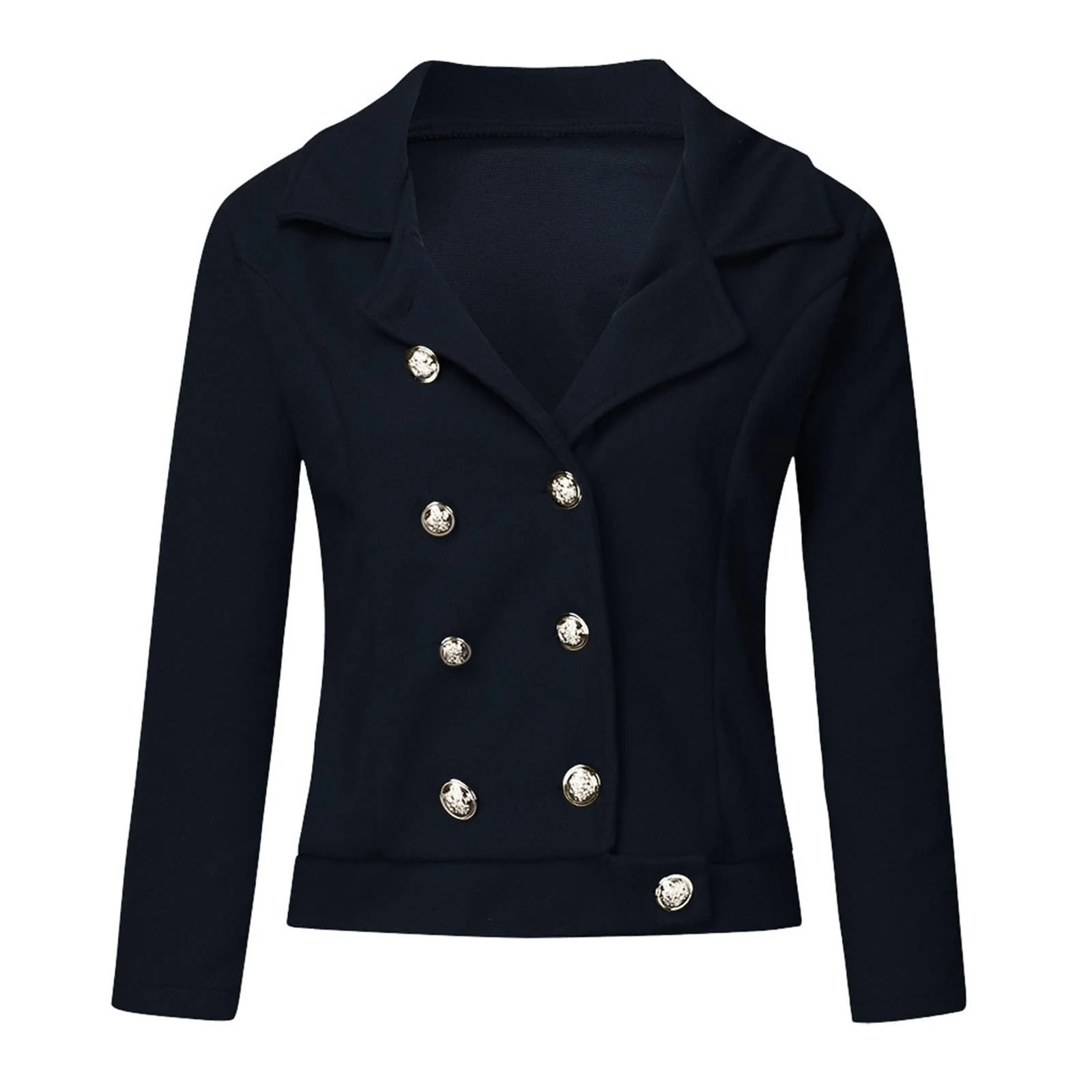 Жіноче повсякденне однотонне зрощене двобортне пальто-кардиган з довгими рукавами та кишенями, фото №7 Жіноче повсякденне однотонне зрощене двобортне пальто-кардиган з довгими рукавами та кишенями, фото №7