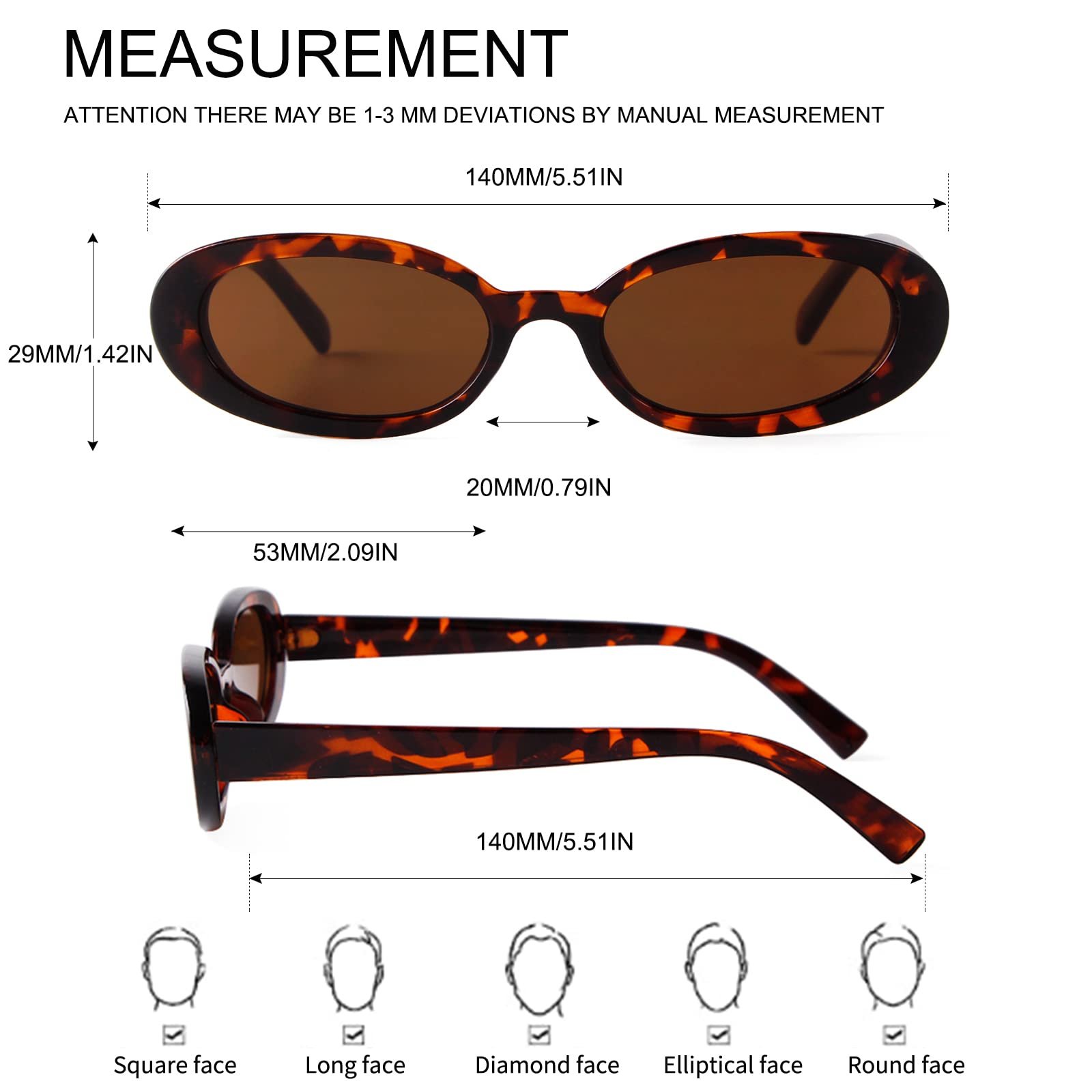 Солнцезащитные очки овальные ADEWU 90-х годов, фото №5