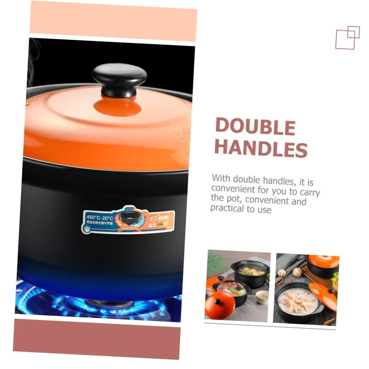 Набор керамических кастрюль с крышкой 2 шт антипригарное покрытие термостойкие для медленного тушения, фото №9