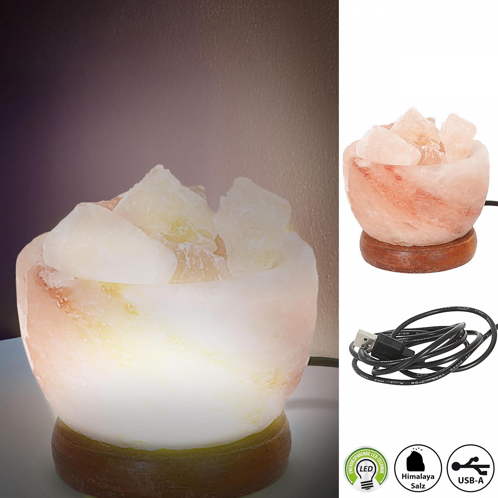 Солевая лампа Cepewa LED Гималайская соль USB-A MDF 9 см, фото №5