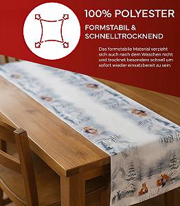 Скатертина 85 x 85 см Лисиця в зимовому лісі новорічна synthetic.ua - Фото 1