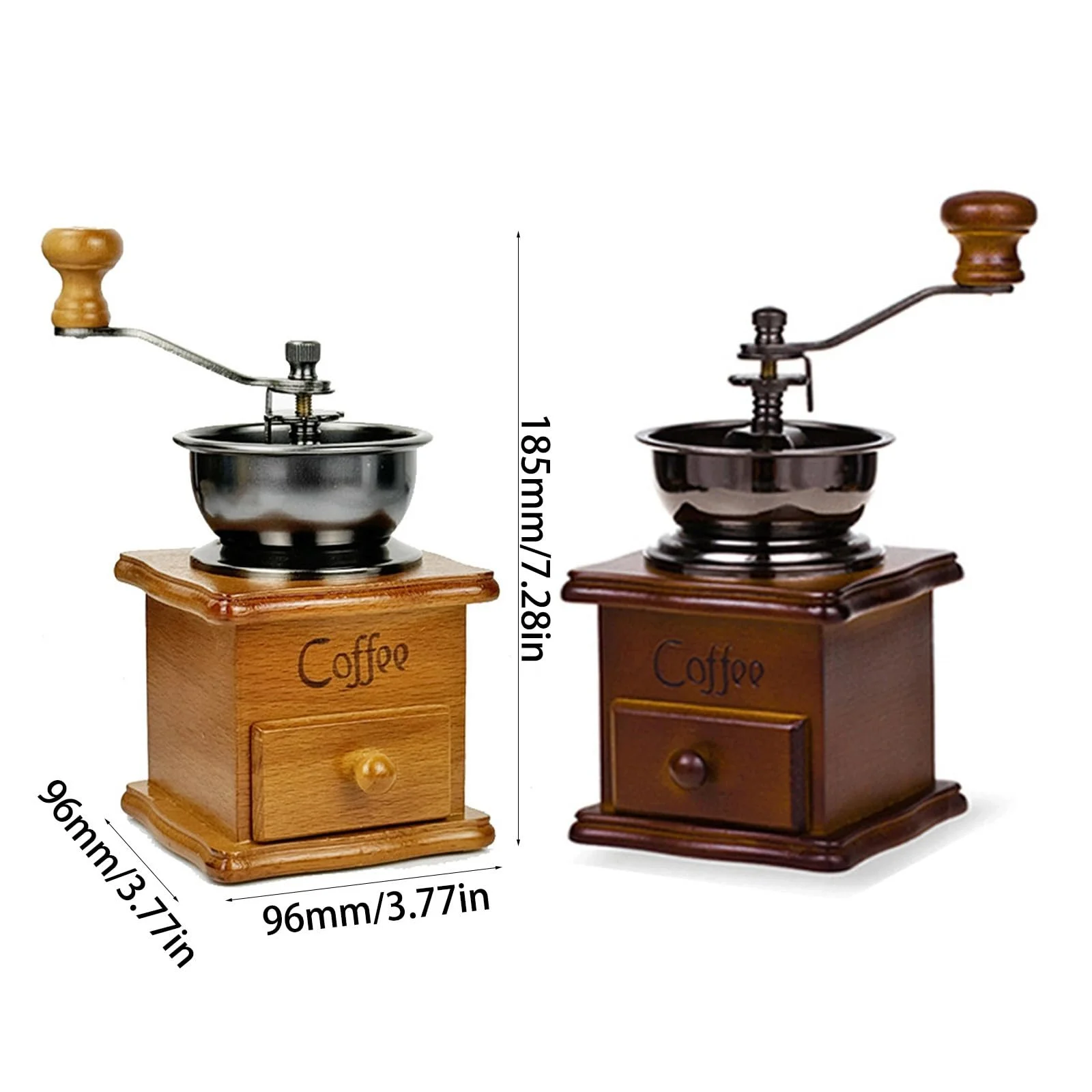 Ручная кофемолка Elegant портативная с керамическими жерновами для эспрессо, ручная с деревянной ручкой, фото №7