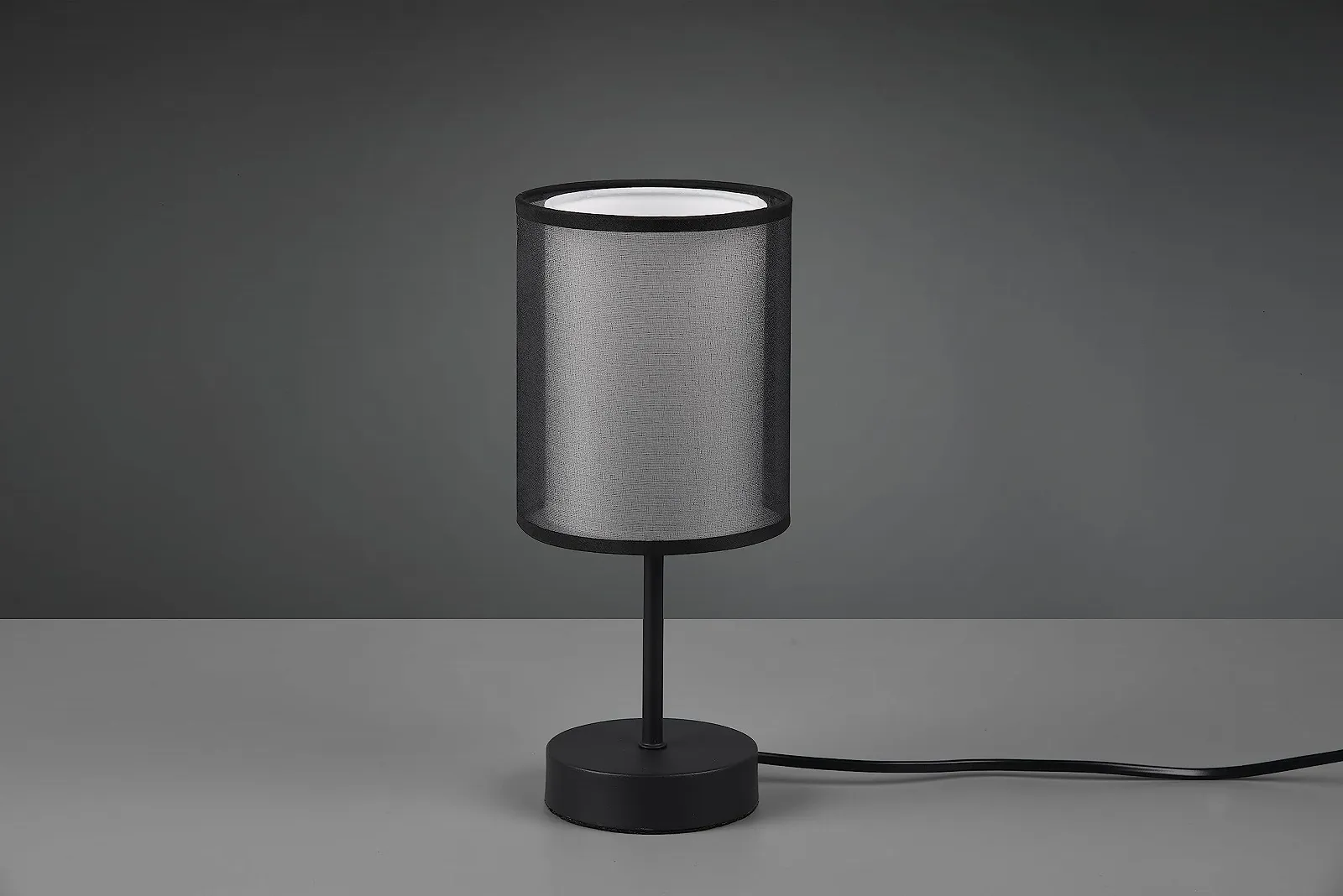 Настільна лампа Trio Leuchten Burton 511400132 Метал Тканинний абажур E14 Матовий чорний/Білий, фото №3