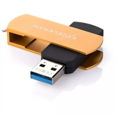 USB флеш-накопитель Exceleram 64GB P2 Series Gold/Black USB 3.1 Gen 1 EXP2U3GOB64, фото №2