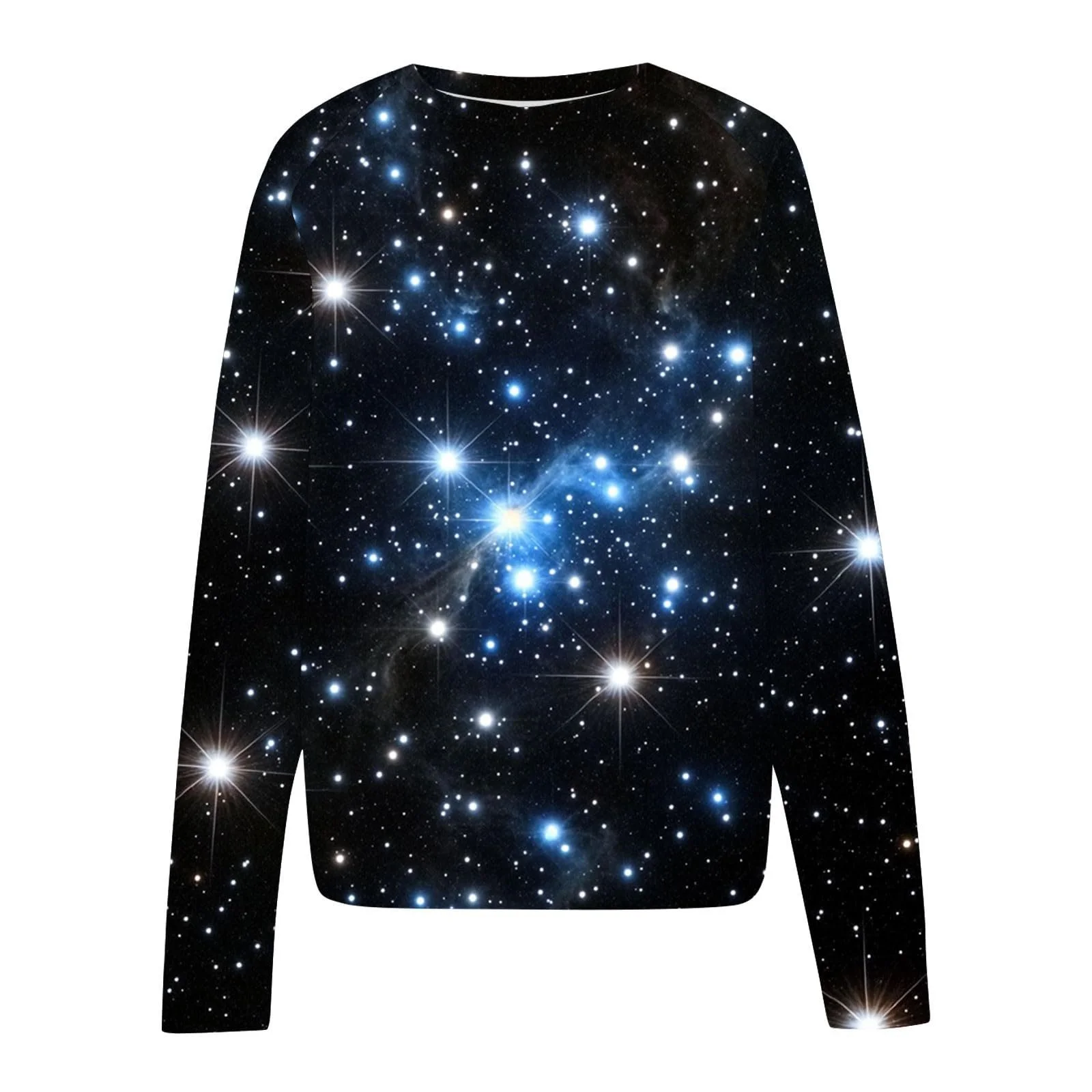 Лонгслив Komiseup Galaxy Женский с длинными рукавами, круглым вырезом, без капюшона, 3D принт галактики, модный пуловер со звездным небом, большие размеры, карнавальный костюм, подростковая одежда, Streetwear 08, фото №4