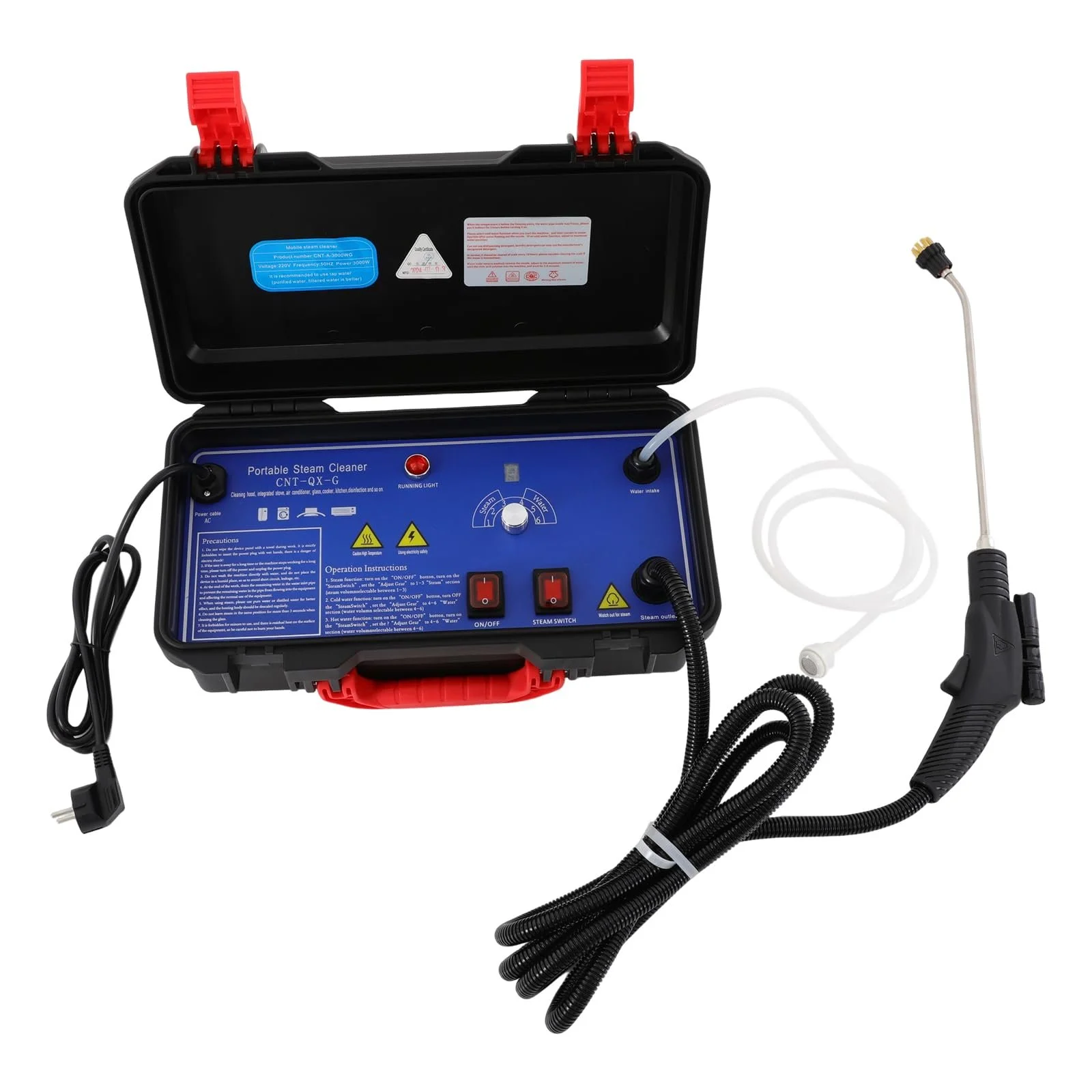 Пароочисник портативний 3000 W 100-130 °C 3-3.5 Bar електричний високого тиску, фото №1