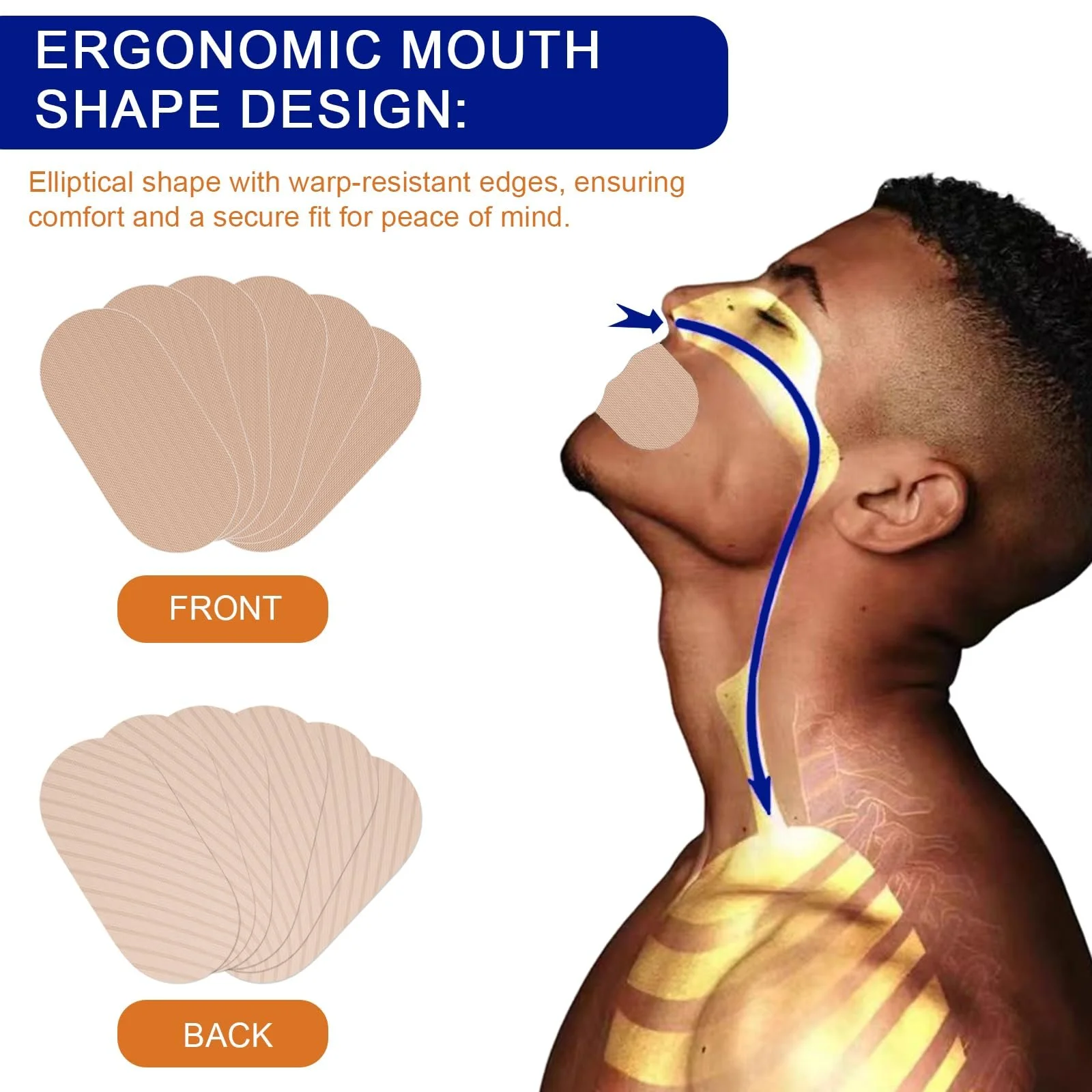Пластирі для рота Sleep, 42 шт, Преміум стрічка для рота для сну, Проти хропіння, фото №3