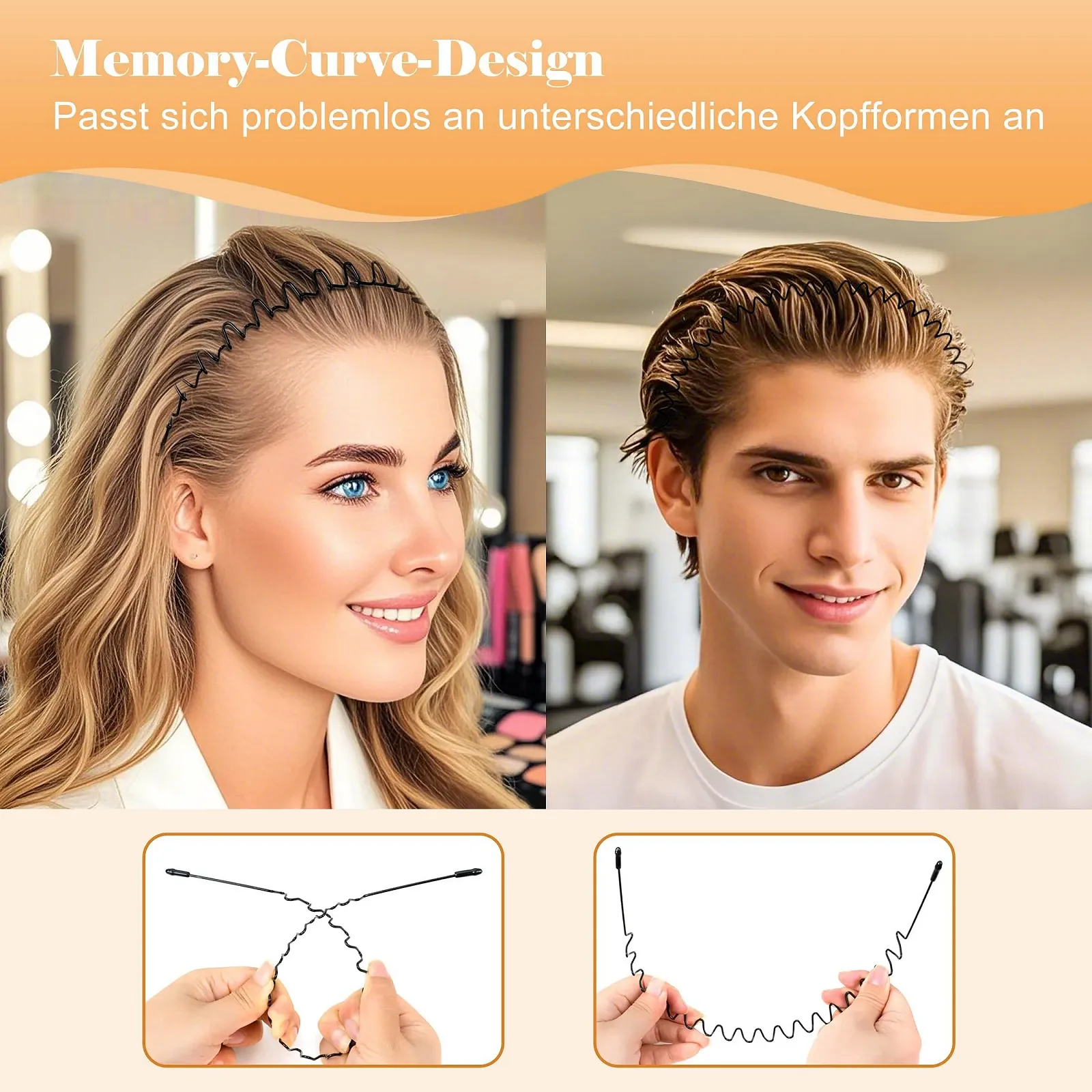 Набір з 6 металевих обручів для волосся, фото №3