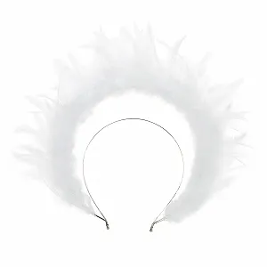 Обруч німб з білого пір'я - Фото 1