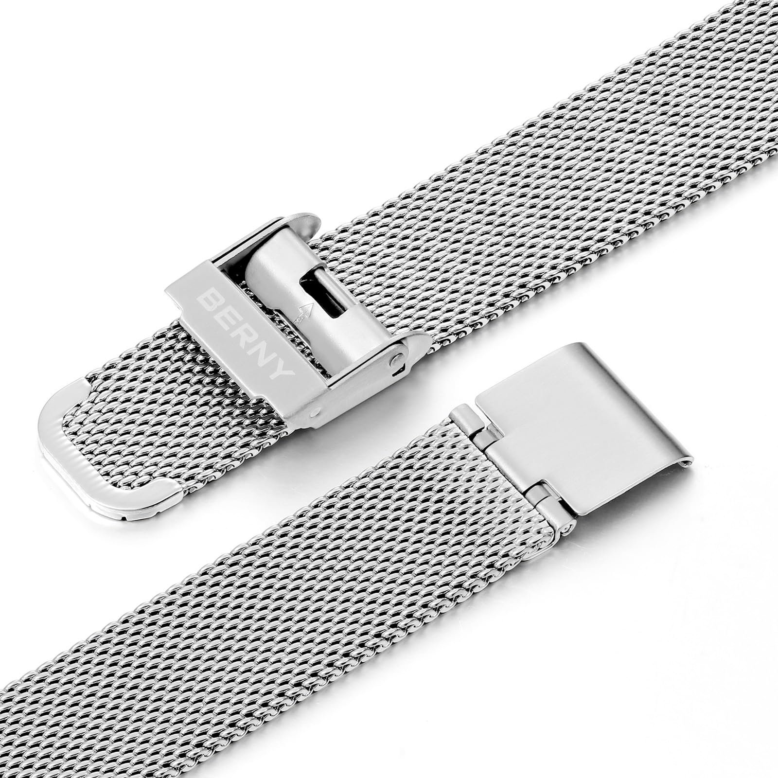 Женские часы BERNY Классические железнодорожные часы Аналоговые кварцевые часы Минималистичные женские часы Ремешок из нержавеющей стали Серебряные часы 3ATM водостойкие, фото №5