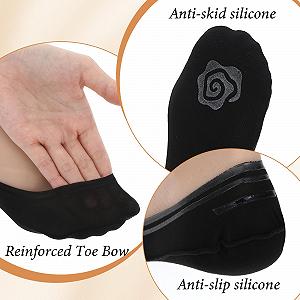 Носки-следки Женские Дышащие Нейлоновые Носки-следки Ice Silk для кроссовок, летней обуви, балеток, один размер, 4 пары synthetic.ua - Фото 1