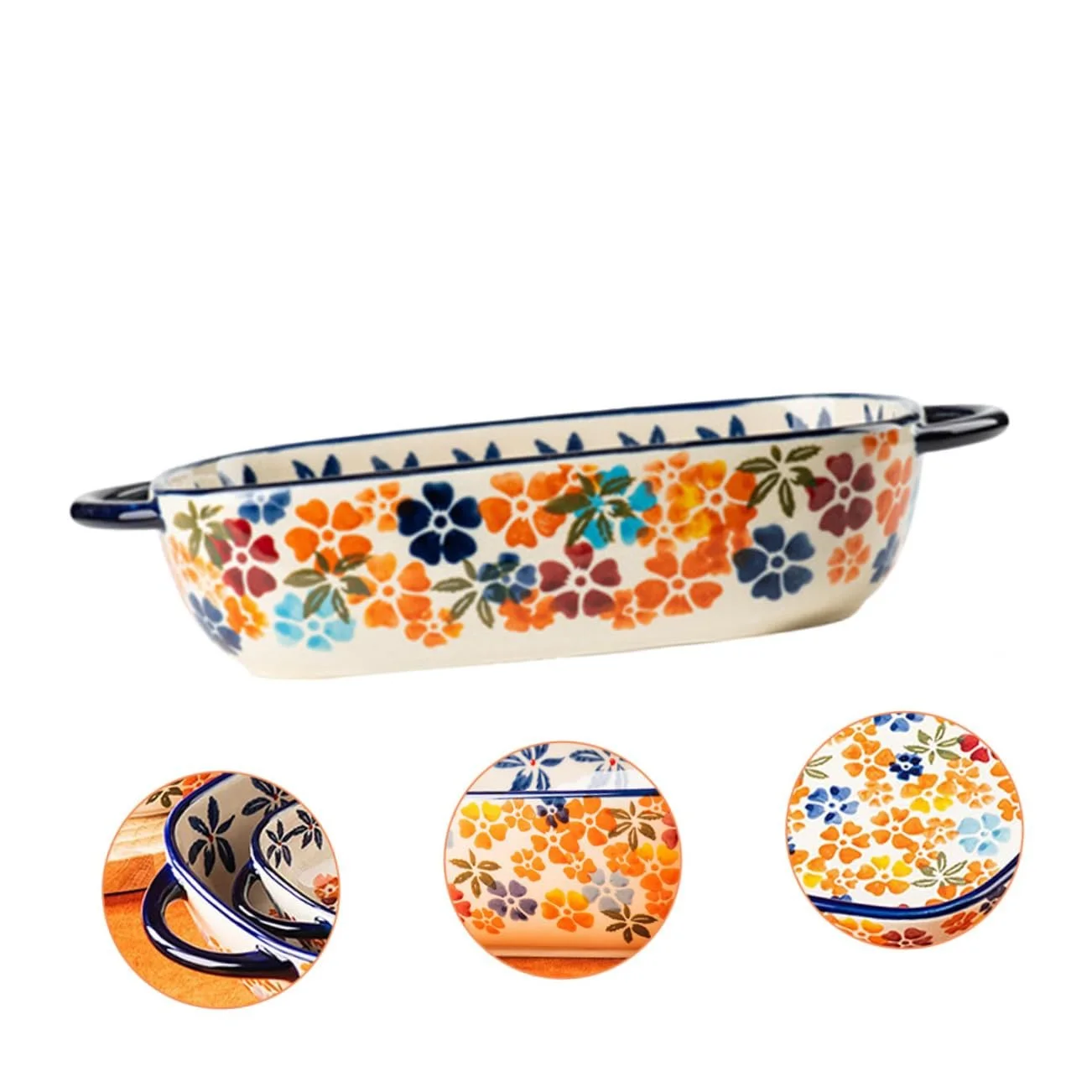 Форма для запікання GALPADA Керамічна Із закругленими краями Для мікрохвильової печі та духовки, фото №5