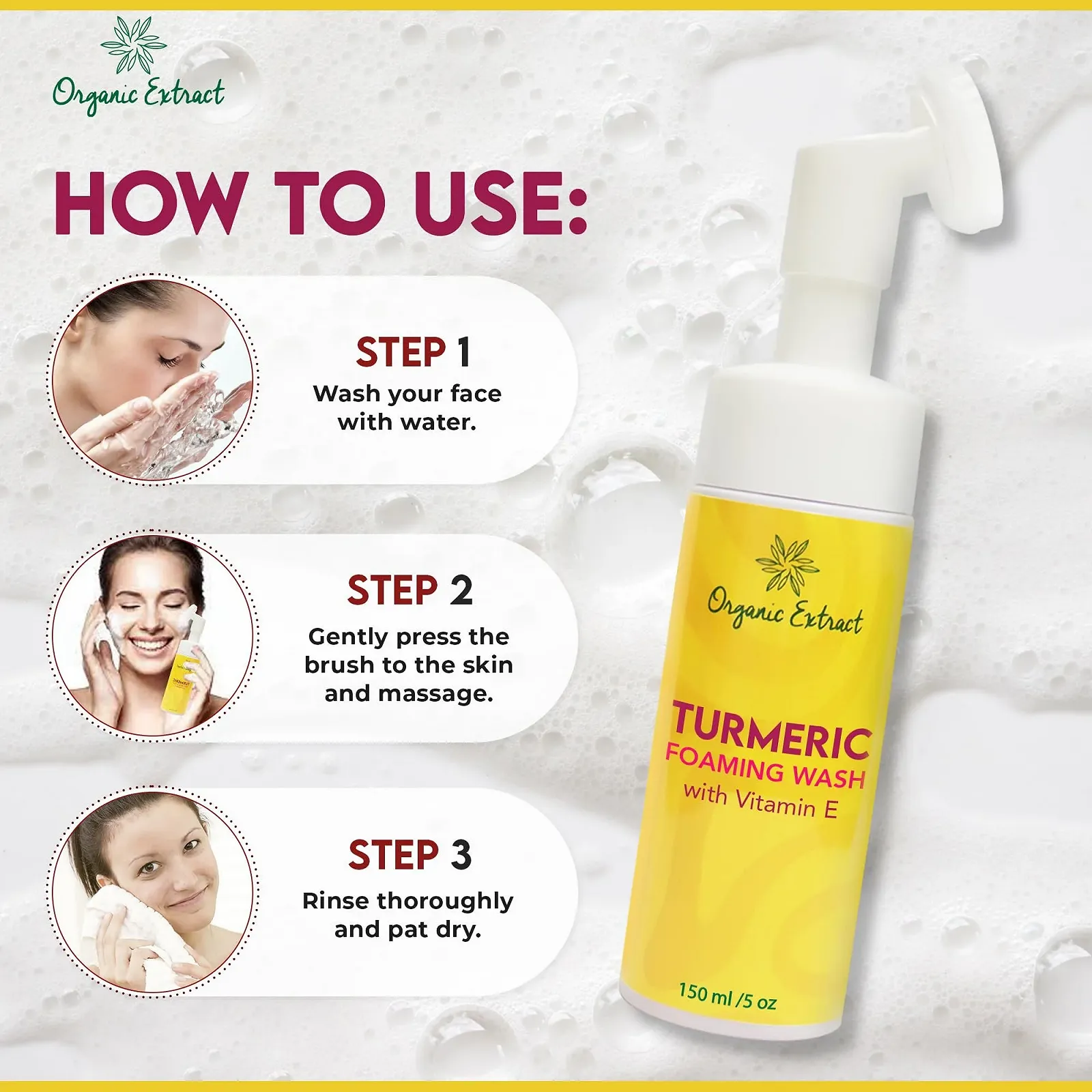 Гель для вмивання Turmeric для відбілювання шкіри обличчя 150 мл Щоденний зволожуючий, фото №6