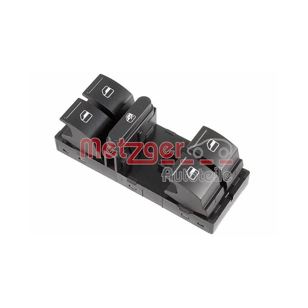 Перемикач склопідйомника METZGER 0916995 для SKODA, з боку водія, передній, фото №1