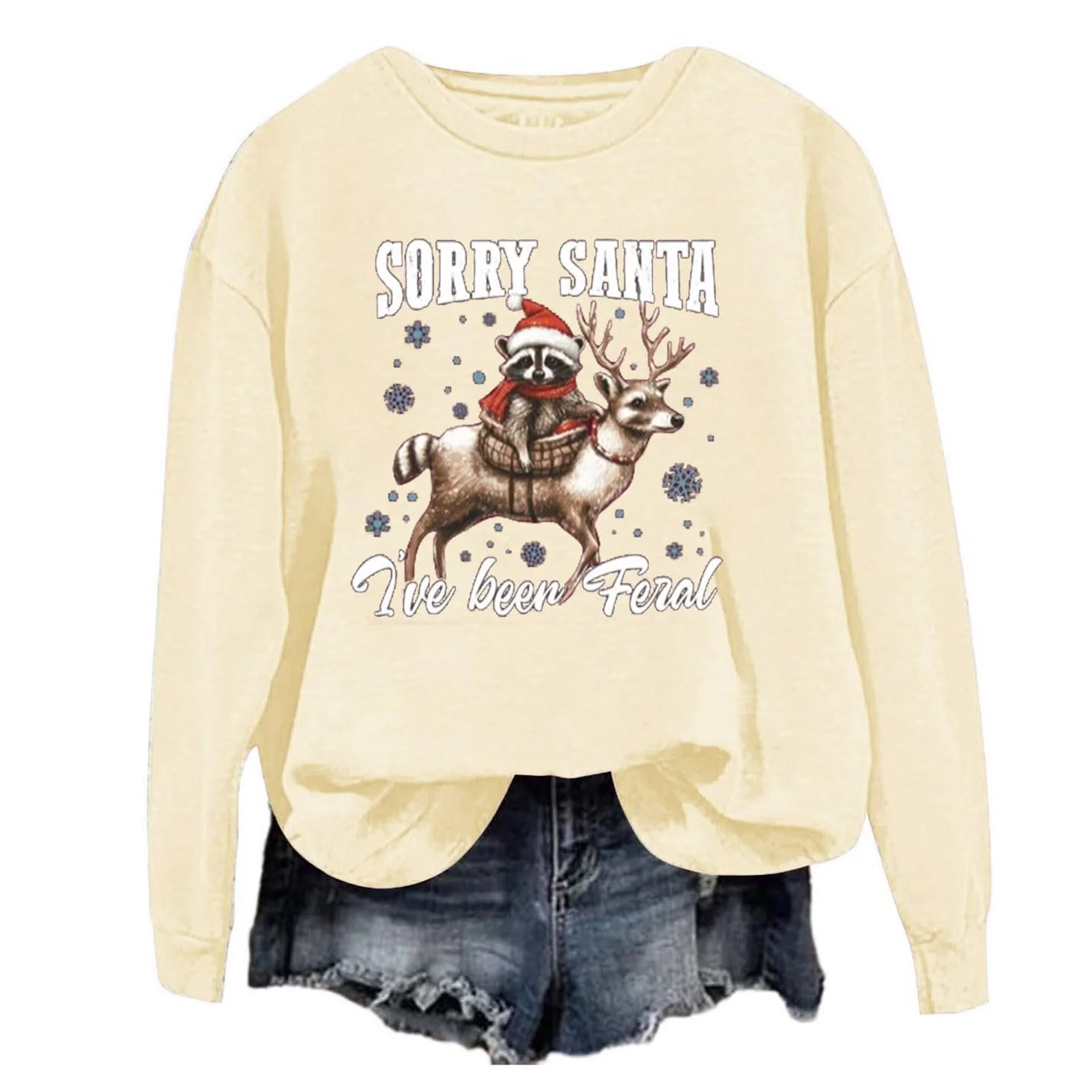 Женская Толстовка с капюшоном Sorry Santa I've Been Feral Рождественская Толстовка Топы Свитеры, фото №2