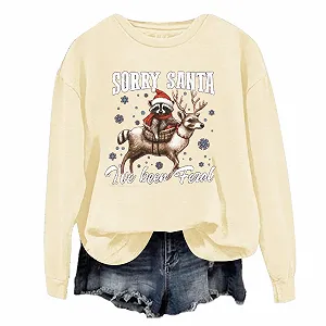 Женская Толстовка с капюшоном Sorry Santa I've Been Feral Рождественская Толстовка Топы Свитеры synthetic.ua - Фото 1