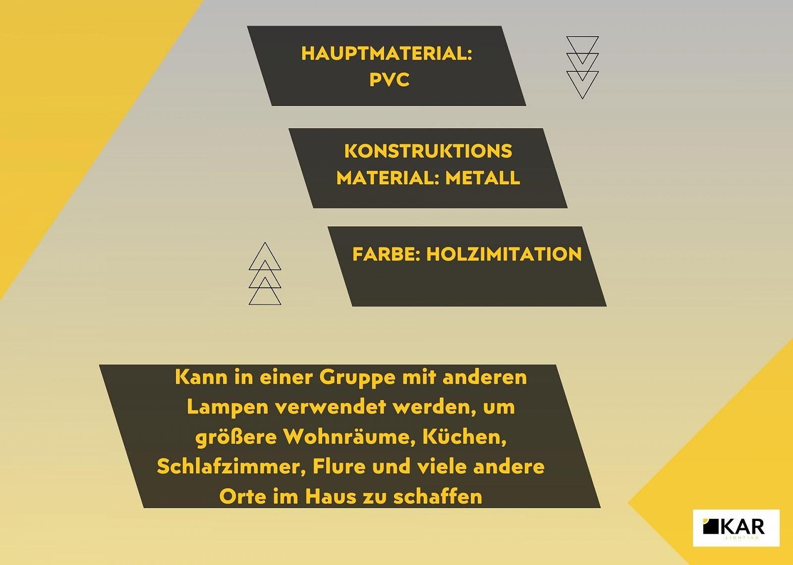 Приліжкова лампа 1 лампа Чорний метал з оздобленням під дерево (PVC) E27 LED Чорна, фото №6