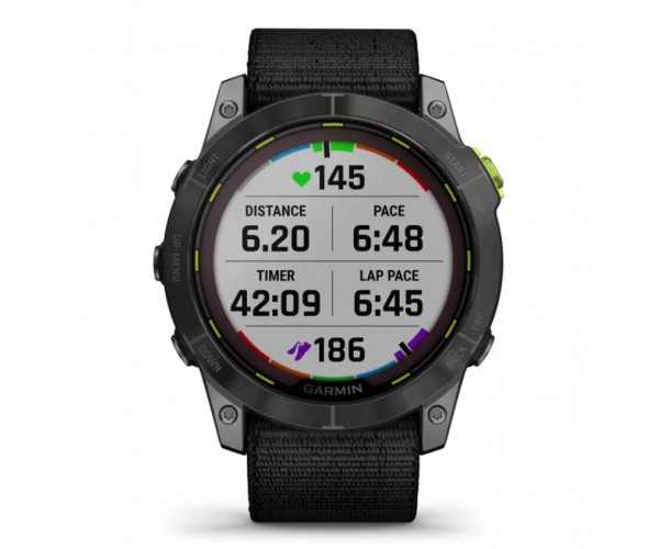 Смарт-годинник Garmin Enduro 2 Sapphire Carbon Gray DLC Titanium with Black UltraFit Nylon Strap (010-02754-13), фото №4