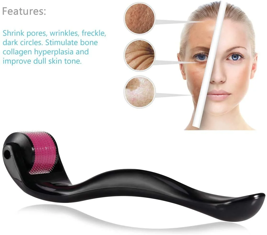 Дермароллер 540 голок 0.3 мм Нержавіюча сталь Чорний/Фіолетовий, фото №4