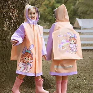 Детская дождевая куртка GXYANiaoy Водонепроницаемая Прозрачная Разноцветная synthetic.ua - Фото 1