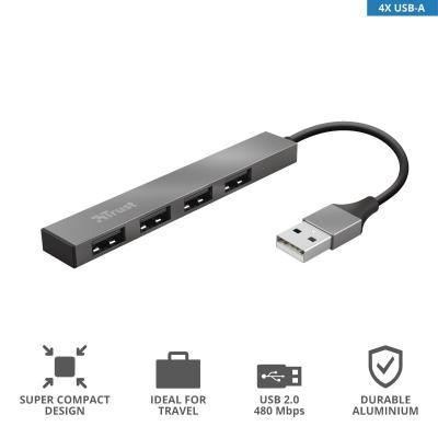 Концентратор Trust Halyx Aluminium 4-Port Mini USB Hub 23786_TRUST, фото №5