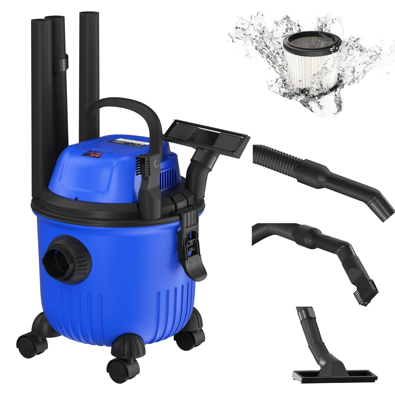 Пылесос для влажной и сухой уборки Yiyai 800 Вт 15 л HEPA 3-в-1 с функцией обдува, фото №1