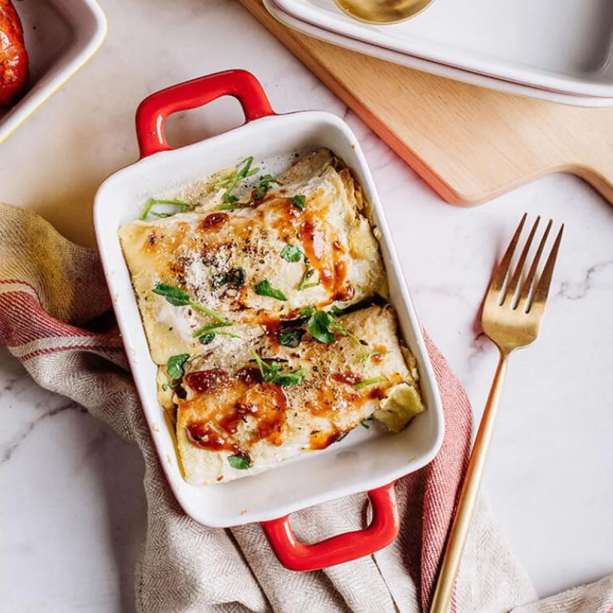 Форма для запекания Круглая термостойкая с двумя ручками, фото №6