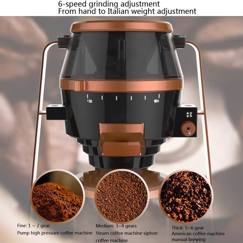 Кофемолка конічна Electric Burr Coffee Grinder Mill з 5 ступенями помелу, конічним керамічним ножем та великою лійкою, фото №3 Кофемолка конічна Electric Burr Coffee Grinder Mill з 5 ступенями помелу, конічним керамічним ножем та великою лійкою, фото №3