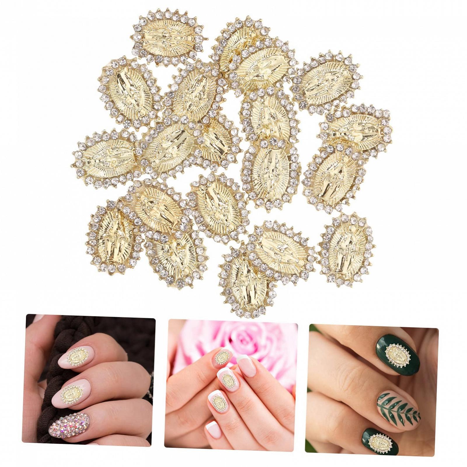 Украшения для ногтей FRCOLOR 100 шт металлические украшения для маникюра блестящие камни для натуральных и искусственных ногтей, фото №6