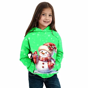 Толстовка Generic новогодняя для девочек, Пуловер, Детская одежда, С принтом, Модная, Милый новогодний свитер, Повседневная, Свободная, Теплая одежда, Обычная, Классические топы - Фото 1