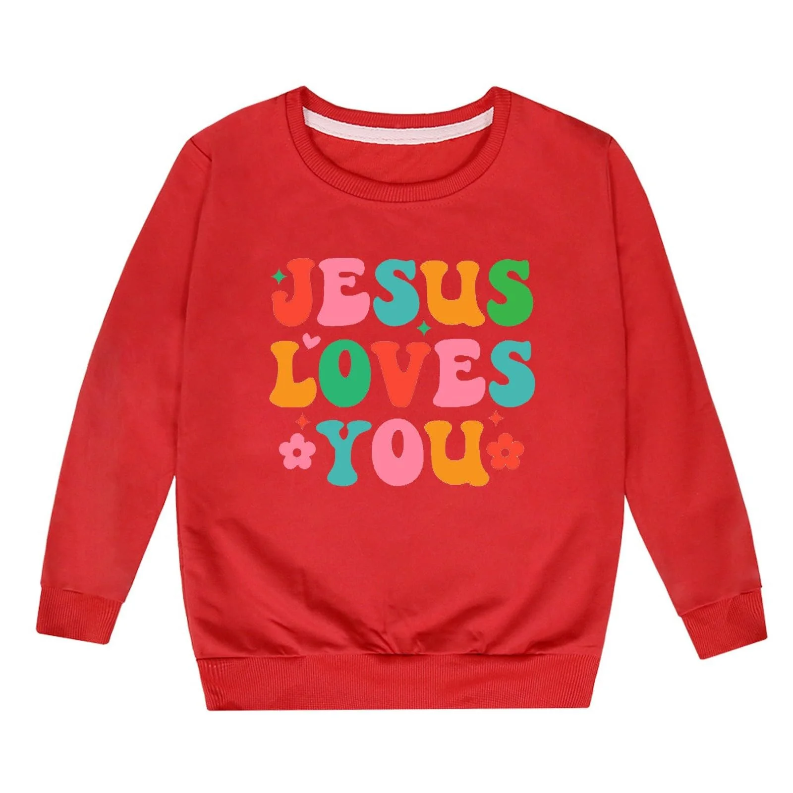 Девочка Длинный рукав Мягкая толстовка Графика Детский милый круглый вырез Пуловер Топ Одежда для девочек, фото №3