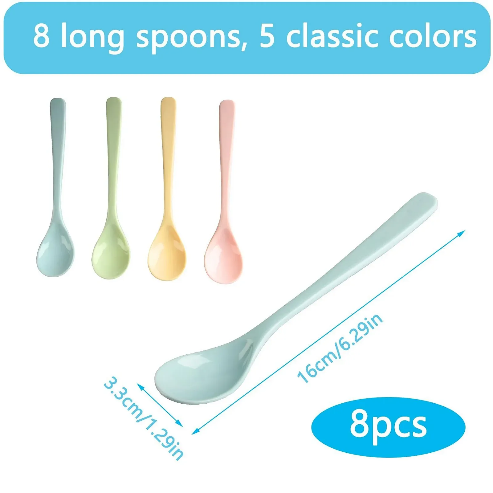 Набір із 8 ложок для морозива, фото №2