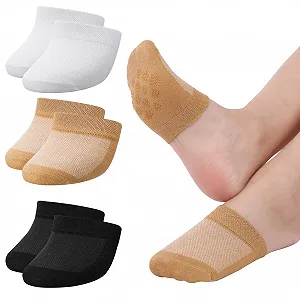 6 пар носков для передней части стопы, силиконовые, невидимые носки, нескользящие полуноски, носки для пальцев, женские балетки, носки для высоких каблуков - Фото 1