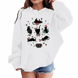 Худи R с рождественским узором для девочки, размер 158 - Фото 1