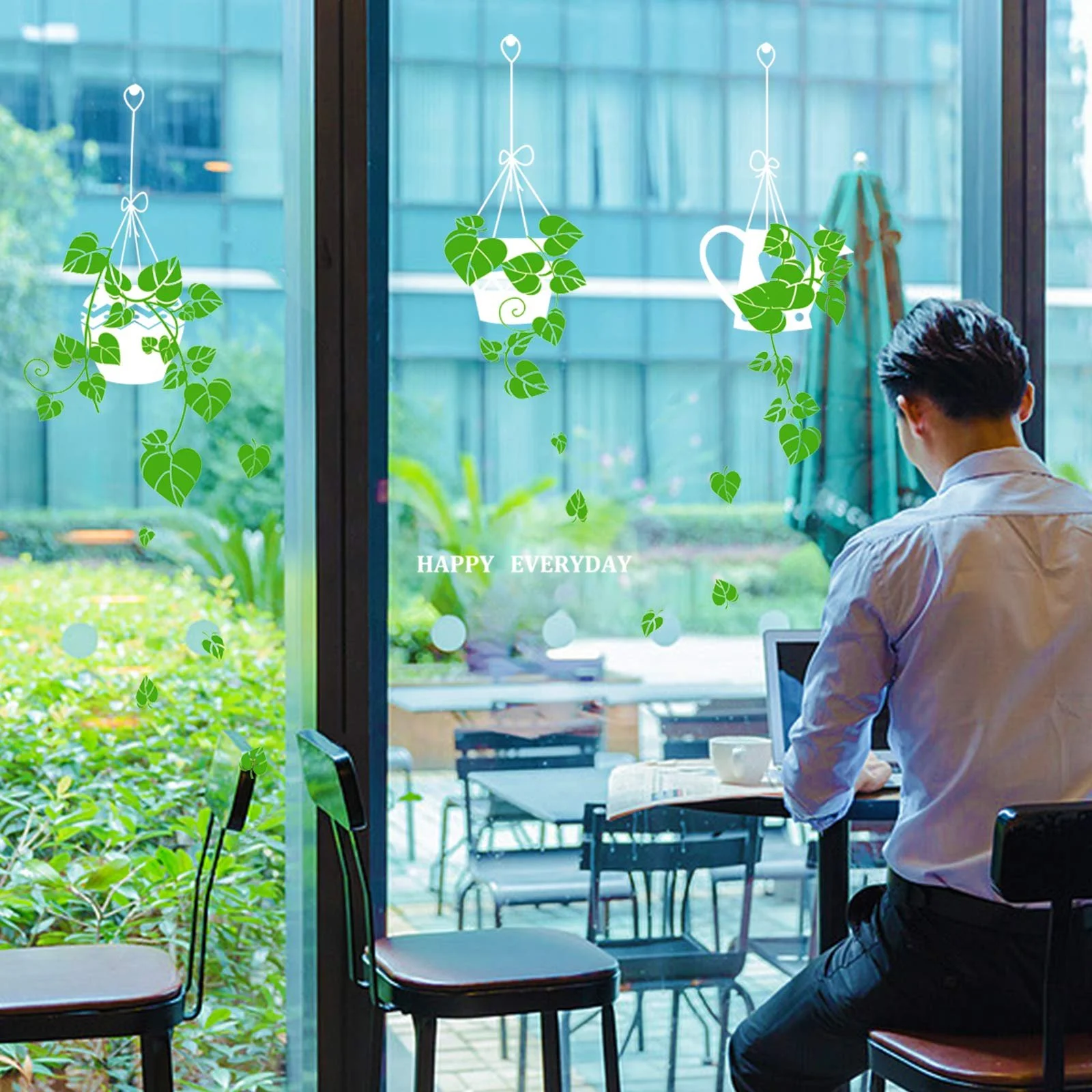 Наклейки двосторонні Зелені рослини Знімні Для вікон і стін, фото №5 Наклейки двосторонні Зелені рослини Знімні Для вікон і стін, фото №5