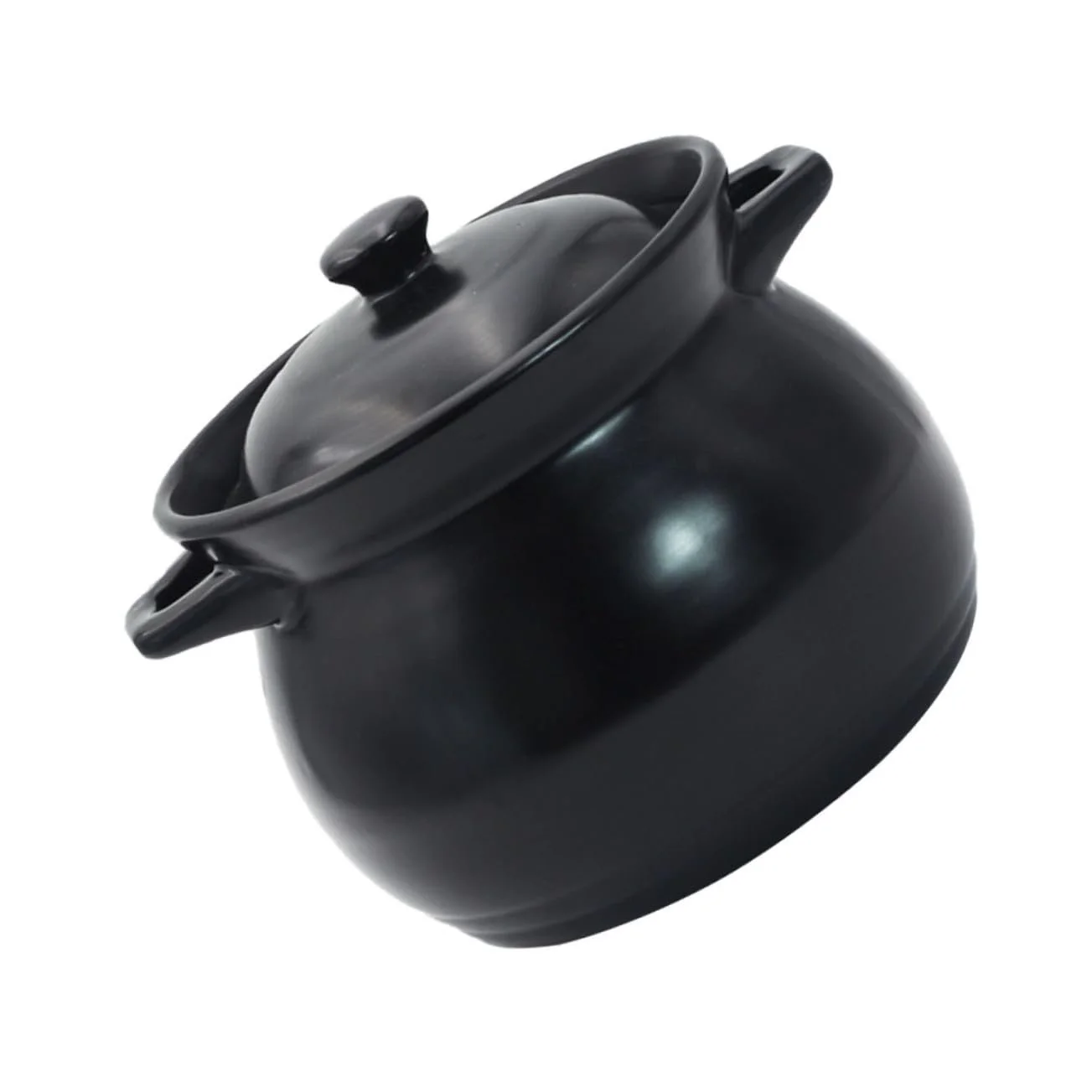 Кастрюля керамическая термостойкая многофункциональная малая для супа и каш черная, фото №1