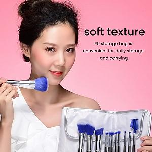 Набор кистей для макияжа Blue Series 12 штук с сумкой для хранения из PU synthetic.ua - Фото 1