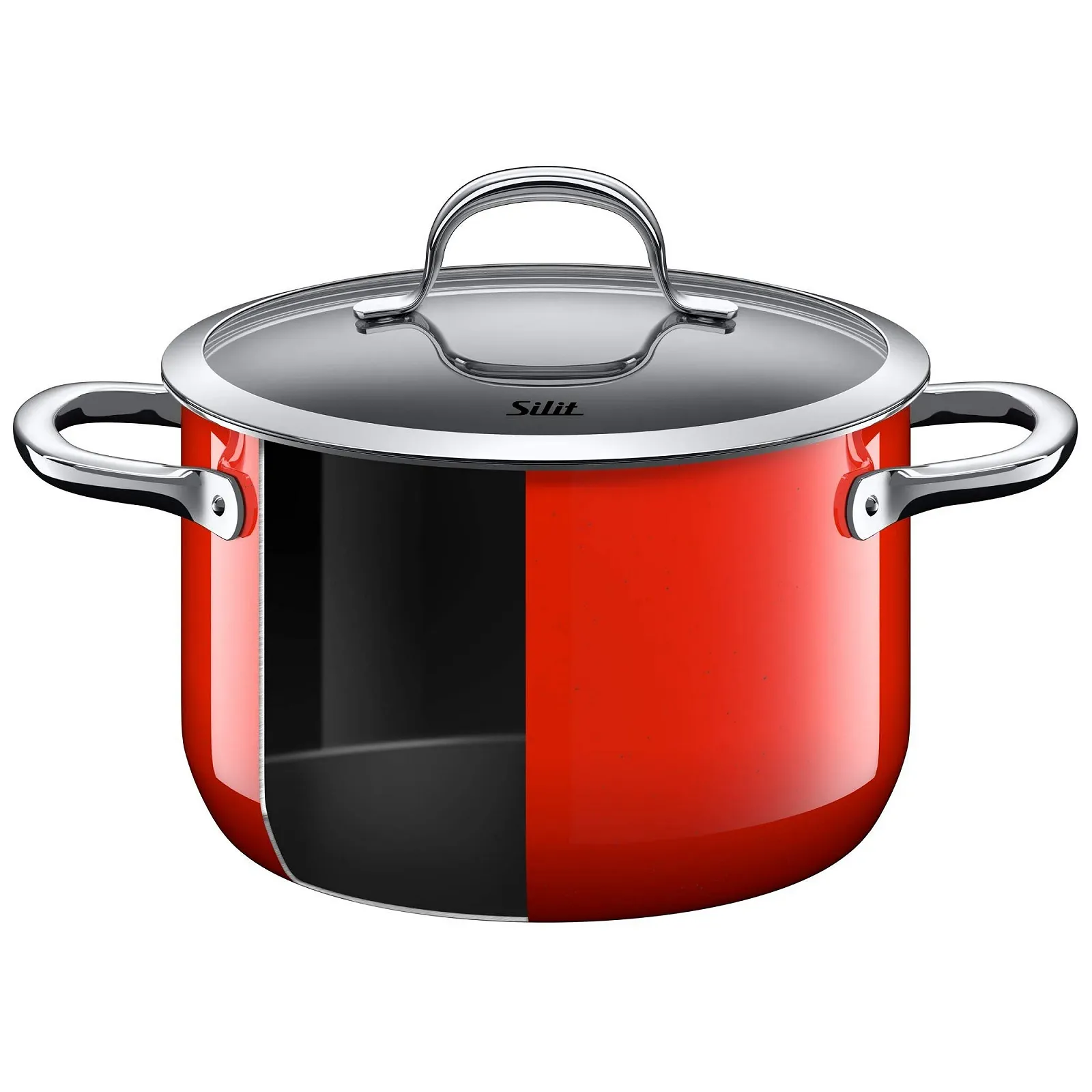 Кастрюля Silit Passion Ø 20 см 2.4 л с ободком для слива полыми ручками стеклянной крышкой Silargan Красный, фото №3 Кастрюля Silit Passion Ø 20 см 2.4 л с ободком для слива полыми ручками стеклянной крышкой Silargan Красный, фото №3