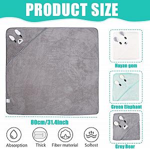 Полотенце с капюшоном Forhome 80 x 80 см, детское, 3 шт, полиэстер, унисекс, 0-5 лет synthetic.ua - Фото 1