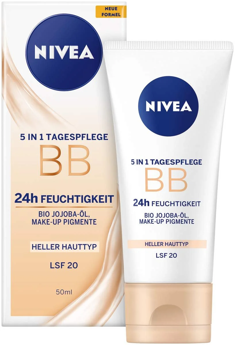 Денний крем NIVEA BB 5-in-1 24h Moisture Light Skin Type SPF 20 50 мл, фото №1 Денний крем NIVEA BB 5-in-1 24h Moisture Light Skin Type SPF 20 50 мл, фото №1