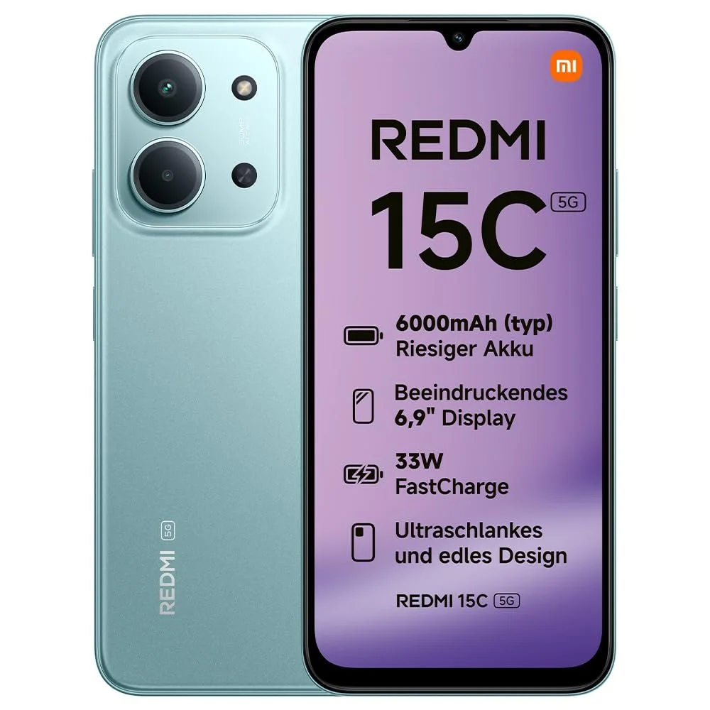 Смартфон Xiaomi Redmi 15C 5G 4/256GB 6.9" 120Hz MediaTek Dimensity 6300 50MP 6000mAh Mint Green, фото №1 Смартфон Xiaomi Redmi 15C 5G 4/256GB 6.9" 120Hz MediaTek Dimensity 6300 50MP 6000mAh Mint Green, фото №1