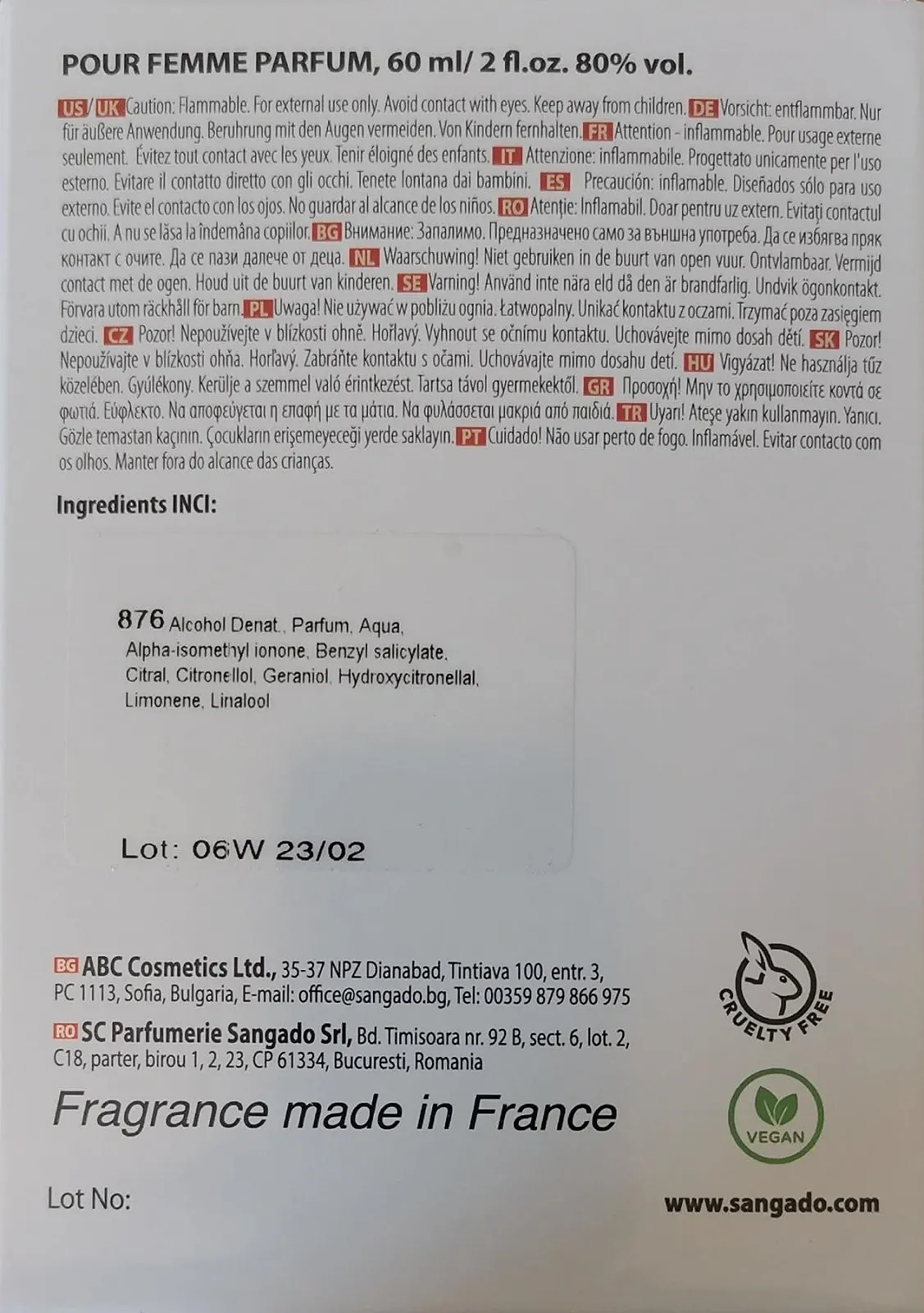 Парфюмированная вода SANGADO Signorina SALIERI 60 мл, фото №6 Парфюмированная вода SANGADO Signorina SALIERI 60 мл, фото №6